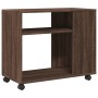 Mesa auxiliar con ruedas madera roble marrón 70x35x60 cm de , Mesas auxiliares - Ref: Foro24-853152, Precio: 53,01 €, Descuen...