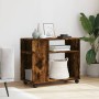 Side table with smoked oak wood wheels 70x35x60 cm by , Side tables - Ref: Foro24-853150, Price: 51,62 €, Discount: %