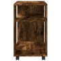 Side table with smoked oak wood wheels 70x35x60 cm by , Side tables - Ref: Foro24-853150, Price: 51,62 €, Discount: %