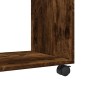 Side table with smoked oak wood wheels 70x35x60 cm by , Side tables - Ref: Foro24-853150, Price: 51,62 €, Discount: %