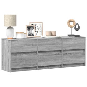 TV stand in gray Sonoma engineered wood 140x34x50 cm by , TV Furniture - Ref: Foro24-3307924, Price: 165,99 €, Discount: %