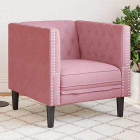 Pink velvet Chesterfield armchair by , Sofas - Ref: Foro24-372676, Price: 178,87 €, Discount: %