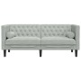 Zweiplätziges Chesterfield-Sofa mit hellgrauen Samtkissen. von , Sofas - Ref: Foro24-372683, Preis: 282,63 €, Rabatt: %