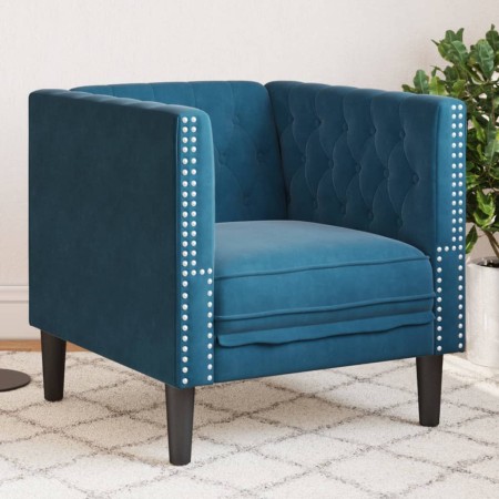 Blue velvet Chesterfield armchair by , Sofas - Ref: Foro24-372681, Price: 179,99 €, Discount: %