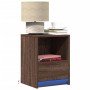 Bedside tables with LED lights, 2 units, engineered wood in brown oak color. by , Nightstands - Ref: Foro24-852032, Price: 86...