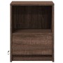 Bedside tables with LED lights, 2 units, engineered wood in brown oak color. by , Nightstands - Ref: Foro24-852032, Price: 86...