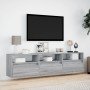 Wall-mounted TV stand with Sonoma gray LED lights 180x31x45 cm by , TV Furniture - Ref: Foro24-3307945, Price: 177,14 €, Disc...