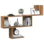 Engineered oak wood artisan wall shelf 100x15x70 cm by , Shelves and shelves - Ref: Foro24-853199, Price: 35,34 €, Discount: %