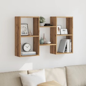 Engineered oak wood artisan wall shelf 96x18x60cm by , Shelves and shelves - Ref: Foro24-853235, Price: 39,26 €, Discount: %