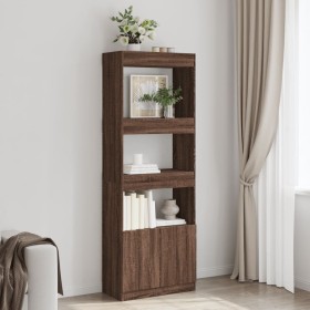 Tall engineered wood sideboard in brown oak 63x33x180 cm by , Bookcases and shelves - Ref: Foro24-3309606, Price: 111,39 €, D...