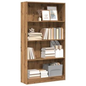 Handcrafted engineered oak wood bookshelf 80x24x143 cm by , Bookcases and shelves - Ref: Foro24-857852, Price: 68,22 €, Disco...