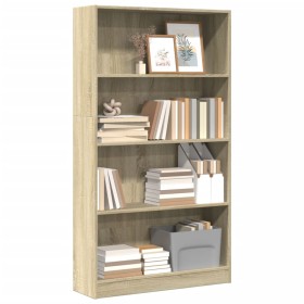 Estantería de madera de ingeniería roble Sonoma 80x24x143 cm de , Librerías y estanterías - Ref: Foro24-857846, Precio: 68,99...