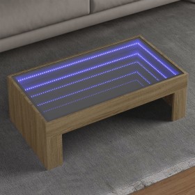 Mesa de centro con Infinity LED roble Sonoma 90x50x30 cm de , Mesas de centro - Ref: Foro24-847618, Precio: 110,99 €, Descuen...