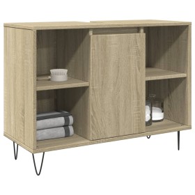 Engineered wood bathroom furniture in Sonoma oak, 80x33x60 cm. by , Bathroom furniture - Ref: Foro24-849680, Price: 76,28 €, ...