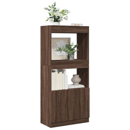 Engineered wood brown oak sideboard 63x33x140 cm by , Bookcases and shelves - Ref: Foro24-855112, Price: 85,80 €, Discount: %