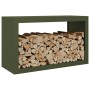 Green steel firewood rack 100x40x80 cm by , Firewood bags and holders - Ref: Foro24-850985, Price: 109,99 €, Discount: %