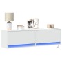 Wall-mounted TV stand with LED lights white 140x31x38 cm by , TV Furniture - Ref: Foro24-852369, Price: 111,67 €, Discount: %