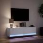 Wall-mounted TV stand with LED lights white 140x31x38 cm by , TV Furniture - Ref: Foro24-852369, Price: 111,67 €, Discount: %