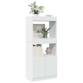 Weißer Schrank aus Holzwerkstoff 63x33x140 cm von , Bücherregale und Regale - Ref: Foro24-855106, Preis: 85,93 €, Rabatt: %