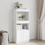 White engineered wood sideboard 63x33x140 cm by , Bookcases and shelves - Ref: Foro24-855106, Price: 85,80 €, Discount: %