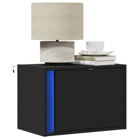 Wall-mounted bedside table with black LED lights by , Nightstands - Ref: Foro24-852091, Price: 44,99 €, Discount: %