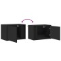 Mesita de noche de pared con luces LED negro de , Mesitas de noche - Ref: Foro24-852091, Precio: 44,99 €, Descuento: %