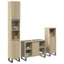 Set de muebles de baño 3 pzas madera contrachapada roble Sonoma de , Muebles de baño - Ref: Foro24-3307681, Precio: 219,74 €,...