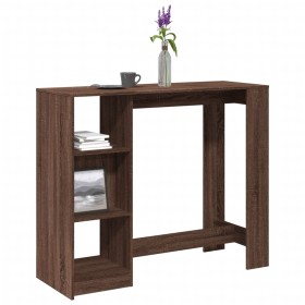 Hoher Tisch mit Regal in Eichenbraun 124x46x103,5 cm