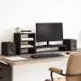 Soporte monitor organizador escritorio madera ingeniería negro de , Bases y elevadores para ordenadores - Ref: Foro24-854734,...