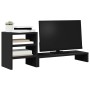 Soporte monitor organizador escritorio madera ingeniería negro de , Bases y elevadores para ordenadores - Ref: Foro24-854734,...