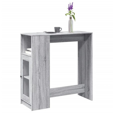 Tall bar table with Sonoma gray shelves 101x40x103.5 cm by , Kitchen and dining tables - Ref: Foro24-854369, Price: 87,99 €, ...