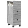 Narrow bathroom cabinet with Sonoma gray wood wheels by , Lockers and storage cabinets - Ref: Foro24-855237, Price: 53,75 €, ...