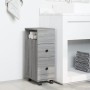 Narrow bathroom cabinet with Sonoma gray wood wheels by , Lockers and storage cabinets - Ref: Foro24-855237, Price: 53,99 €, ...