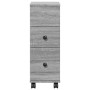 Narrow bathroom cabinet with Sonoma gray wood wheels by , Lockers and storage cabinets - Ref: Foro24-855237, Price: 53,75 €, ...