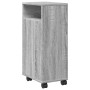 Narrow bathroom cabinet with Sonoma gray wood wheels by , Lockers and storage cabinets - Ref: Foro24-855237, Price: 53,99 €, ...