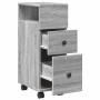 Narrow bathroom cabinet with Sonoma gray wood wheels by , Lockers and storage cabinets - Ref: Foro24-855237, Price: 53,99 €, ...