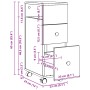 Schmaler Badezimmerschrank auf Rollen in Sonoma-Eicheoptik. von , Schließfächer und Lagerschränke - Ref: Foro24-855237, Preis...