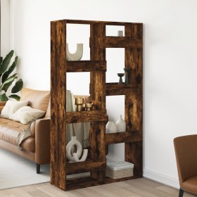 Smoked oak wood room divider