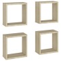 Wall cube shelves 4 units Sonoma oak 30x15x30 cm by , Shelves and shelves - Ref: Foro24-807008, Price: 36,12 €, Discount: %