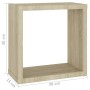 Wall cube shelves 4 units Sonoma oak 30x15x30 cm by , Shelves and shelves - Ref: Foro24-807008, Price: 36,12 €, Discount: %