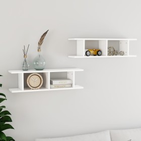 Wall shelves 2 units plywood white 75x18x20 cm by , Shelves and shelves - Ref: Foro24-807187, Price: 31,86 €, Discount: %