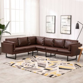 Brown synthetic leather corner sofa by , Sofas - Ref: Foro24-287923, Price: 664,99 €, Discount: %