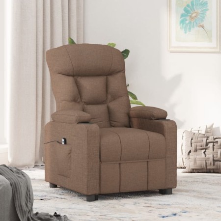 Sillón reclinable eléctrico de tela marrón de , Sillones - Ref: Foro24-3098819, Precio: 232,56 €, Descuento: %