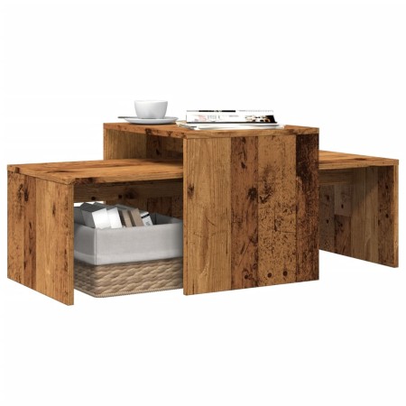 Aged engineered wood coffee tables set 100x48x40 cm by , Coffee table - Ref: Foro24-856054, Price: 54,49 €, Discount: %