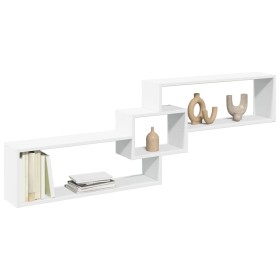 Engineered wood white wall cabinet 158x18x53 cm by , Shelves and shelves - Ref: Foro24-854814, Price: 47,61 €, Discount: %