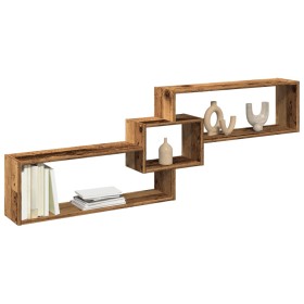 Wall furniture made of aged engineered wood, 158x18x53 cm by , Shelves and shelves - Ref: Foro24-854821, Price: 44,99 €, Disc...