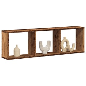 Aged engineered wood wall shelf 100x16x30 cm by , Shelves and shelves - Ref: Foro24-854875, Price: 35,99 €, Discount: %