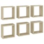 Estantes cubo de pared 6 unidades roble Sonoma 30x15x30 cm de , Estantes y estanterías - Ref: Foro24-807009, Precio: 40,62 €,...