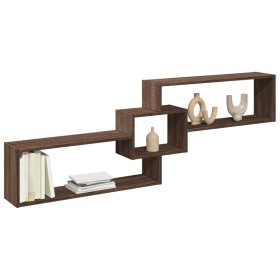 Engineered wood brown oak wall cabinet 158x18x53 cm by , Shelves and shelves - Ref: Foro24-854820, Price: 45,50 €, Discount: %