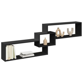 Engineered wood black wall cabinet 158x18x53 cm by , Shelves and shelves - Ref: Foro24-854815, Price: 47,99 €, Discount: %